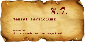 Maszal Tarziciusz névjegykártya